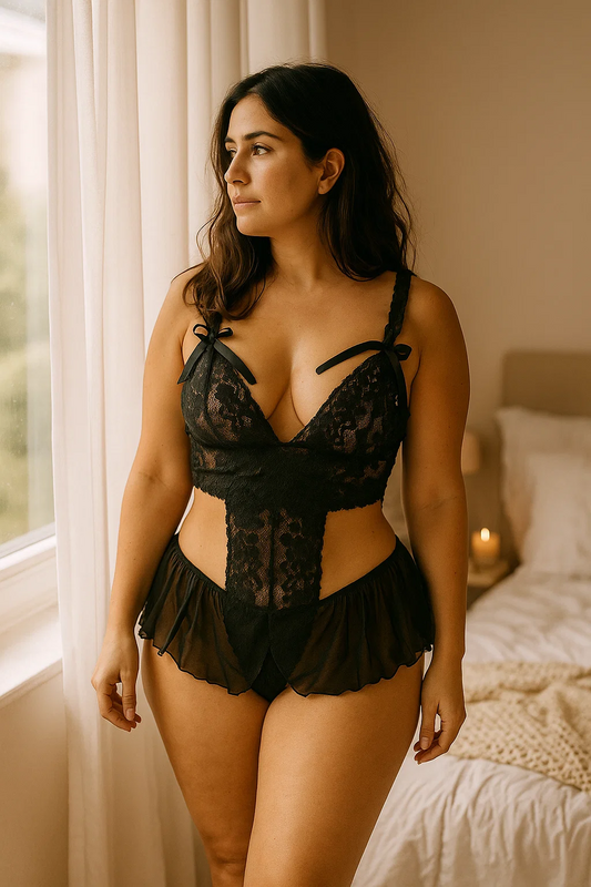 Venlisa Black Dream Lace Nightgown V2909